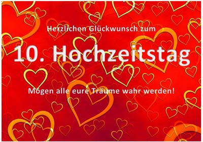 Vorlage für Karte zum 10. Hochzeitstag