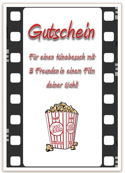 Ausdrucken kostenlos gutscheine kino vorlagen 5 Kinogutschein