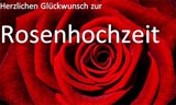 Rosenhochzeit Vorlage für eine Glückwunscharte