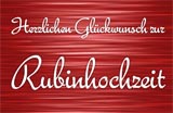 Rubinhochzeit Karte Vorlage kostenlos