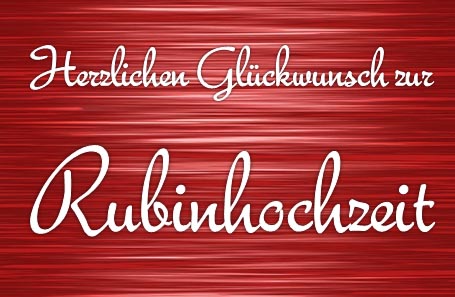 Rubinhochzeit Karte Vorlage