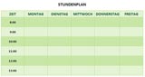 Grüner Stundenplan für die Schule