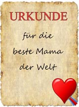 Urkunde für die beste Mama der Welt kostenlos