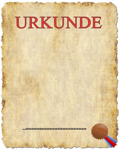 Blanko Urkunde